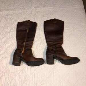 Born Brown Leather Boots, Size 8.5